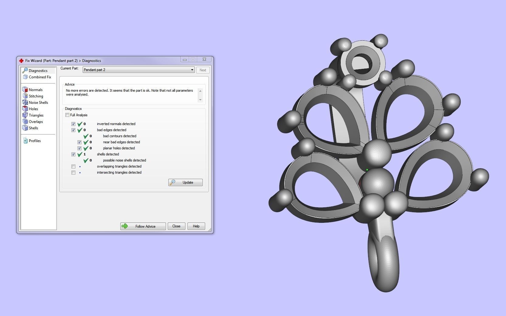 Elegant flower pendant with diamonds 3 3D print model_6