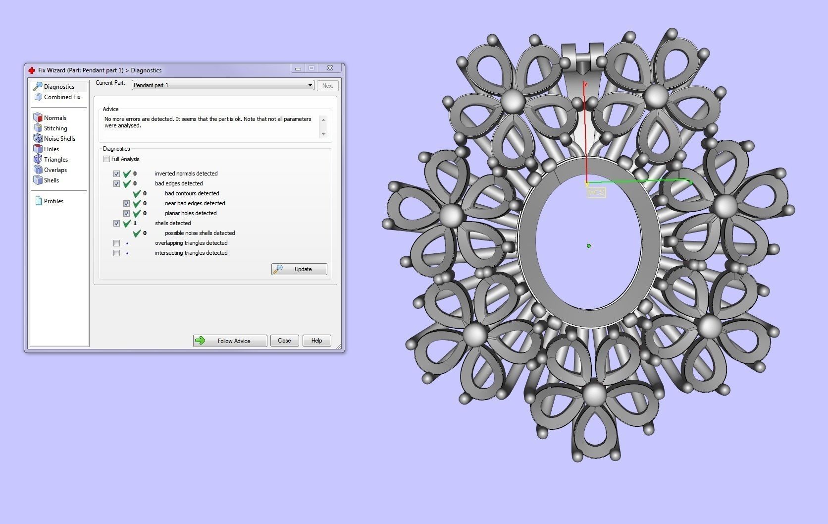 Elegant flower pendant with diamonds 3 3D print model_5