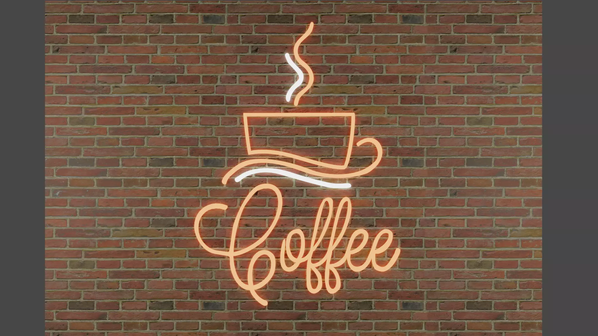 Coffee Cup Neon Sign Low-poly 3D model