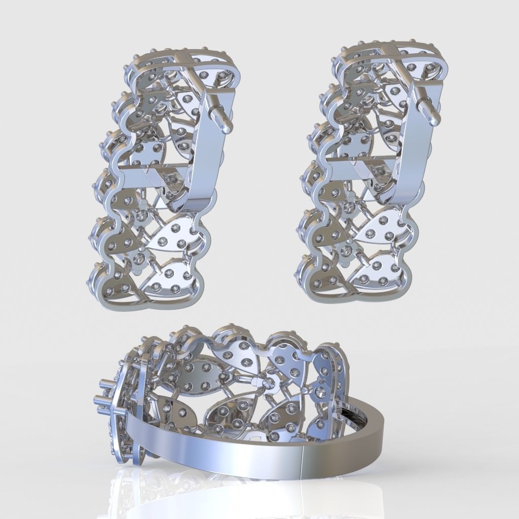 Ring and Earring Set 3D printable model 0068 3D Model Collection_5