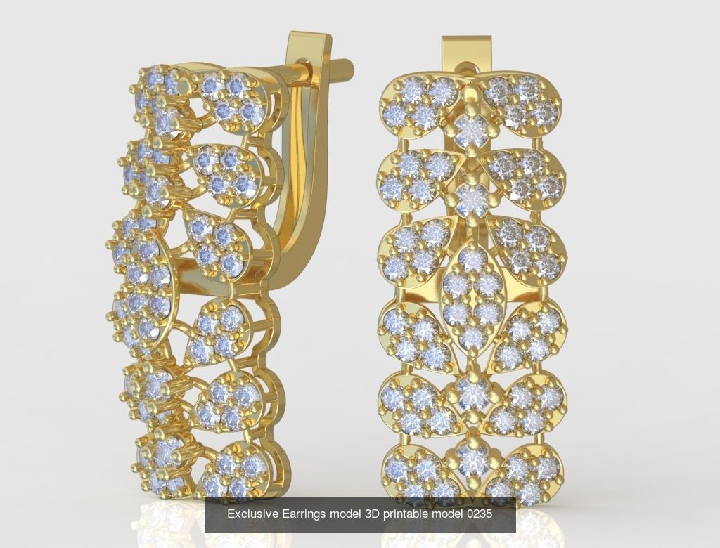 Ring and Earring Set 3D printable model 0068 3D Model Collection_3