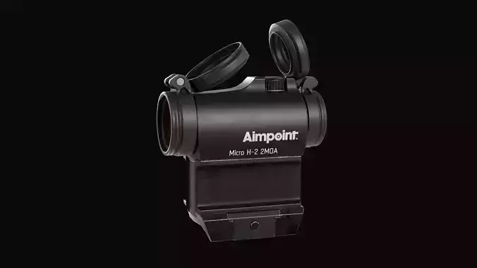 Aimpoint Micro H-2 Red Dot Reflex Sight Low-poly 3D model
