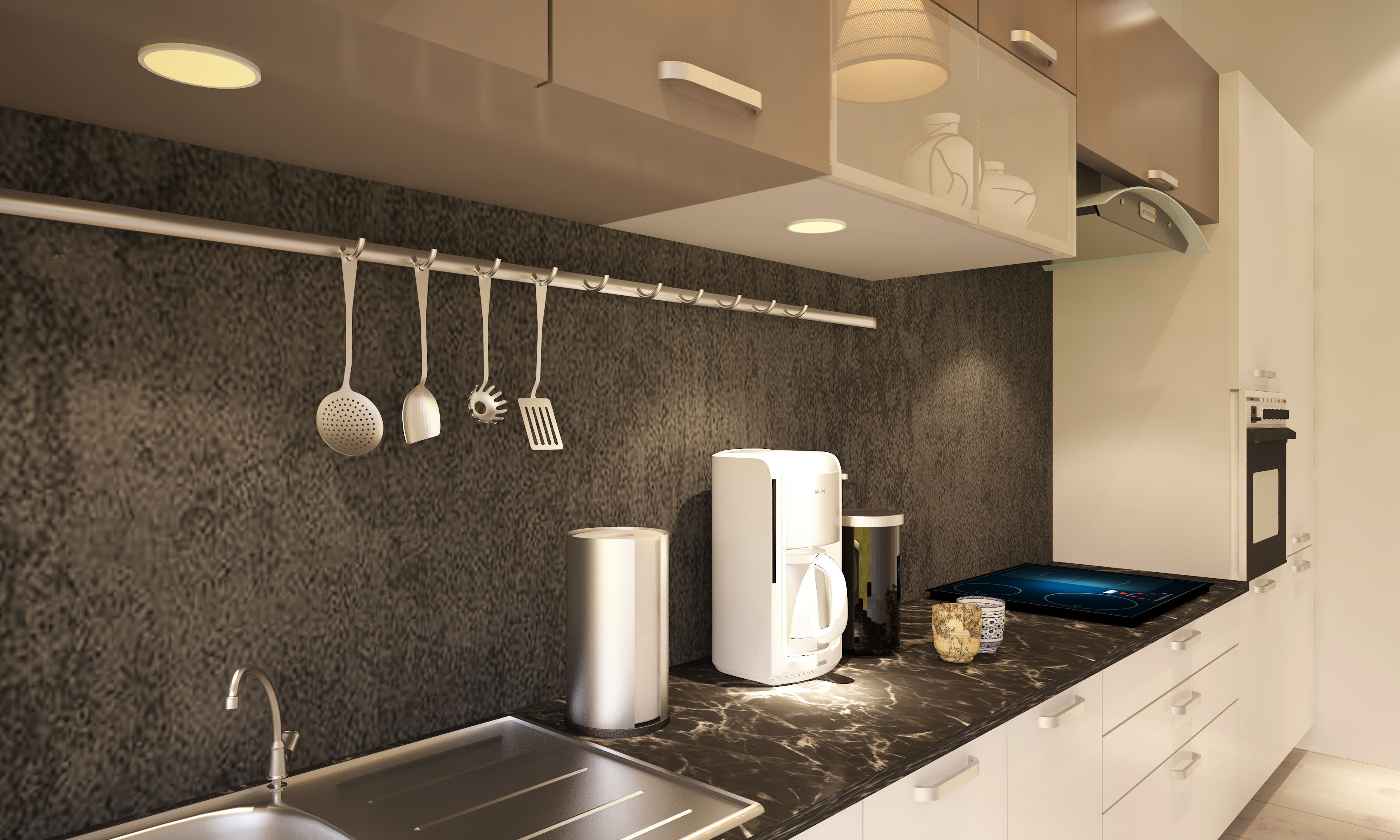 Modern Minimalistic Kitchen  3D model_2