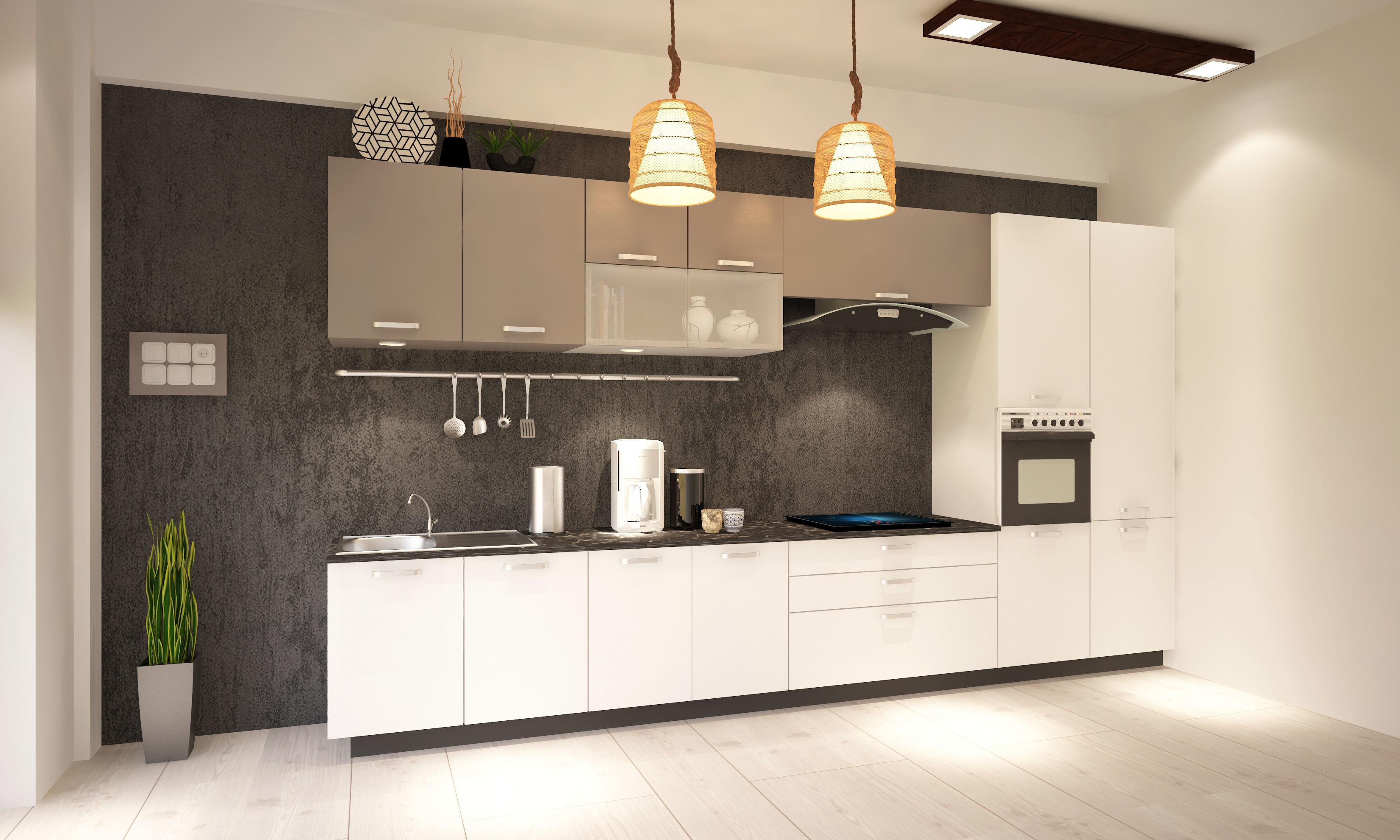 Modern Minimalistic Kitchen  3D model_1