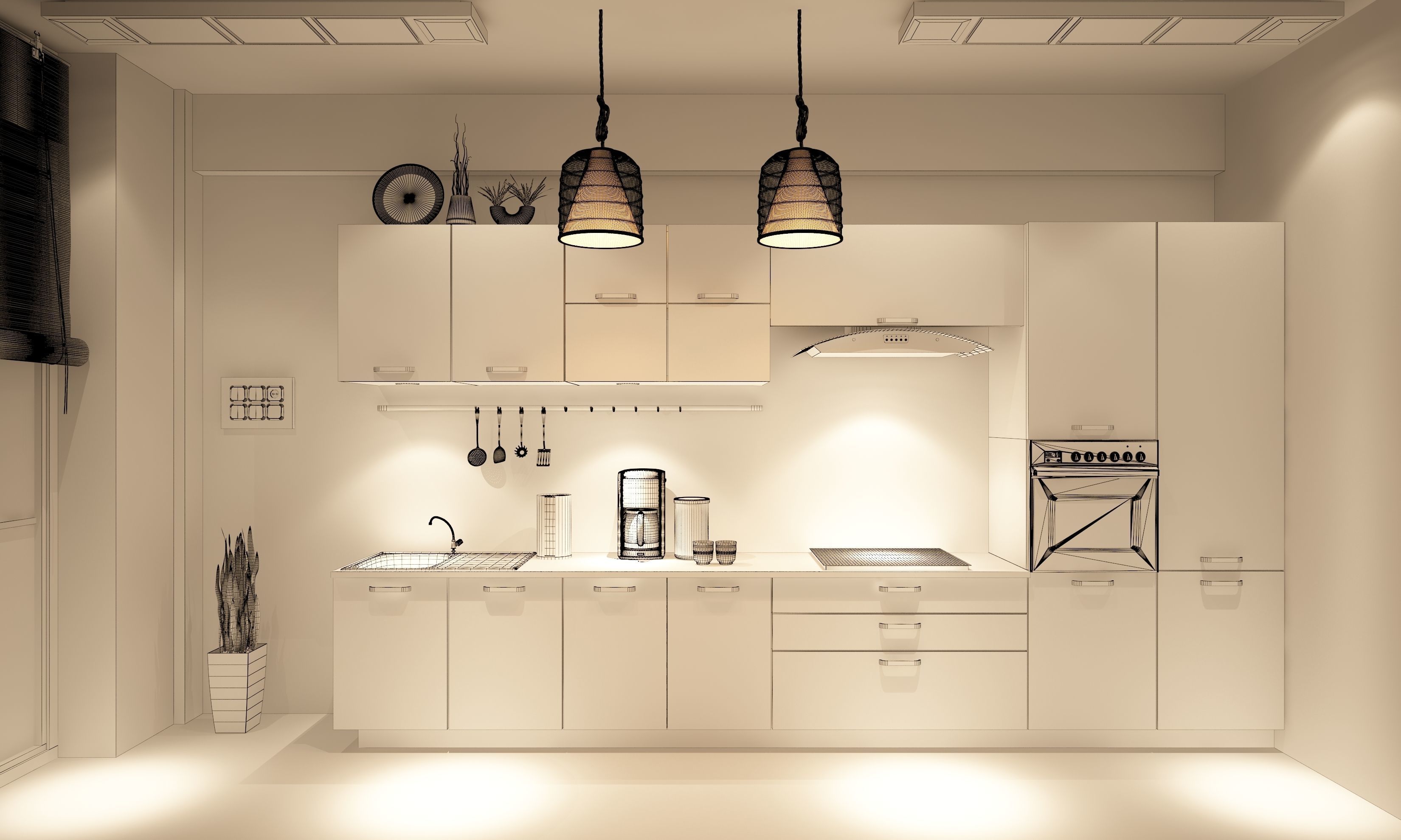 Modern Minimalistic Kitchen  3D model_6