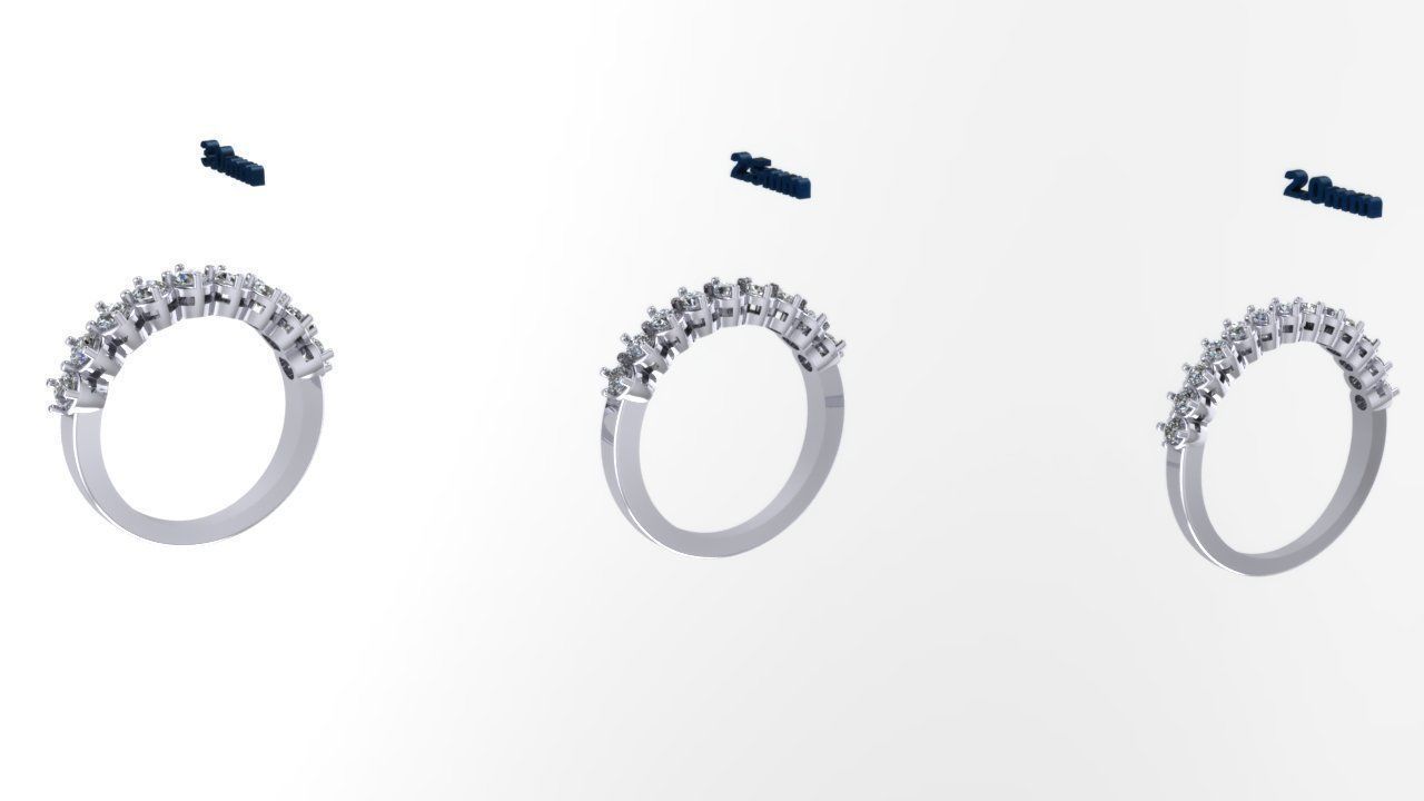 Simple Half - Eternity Band 3D print model_10