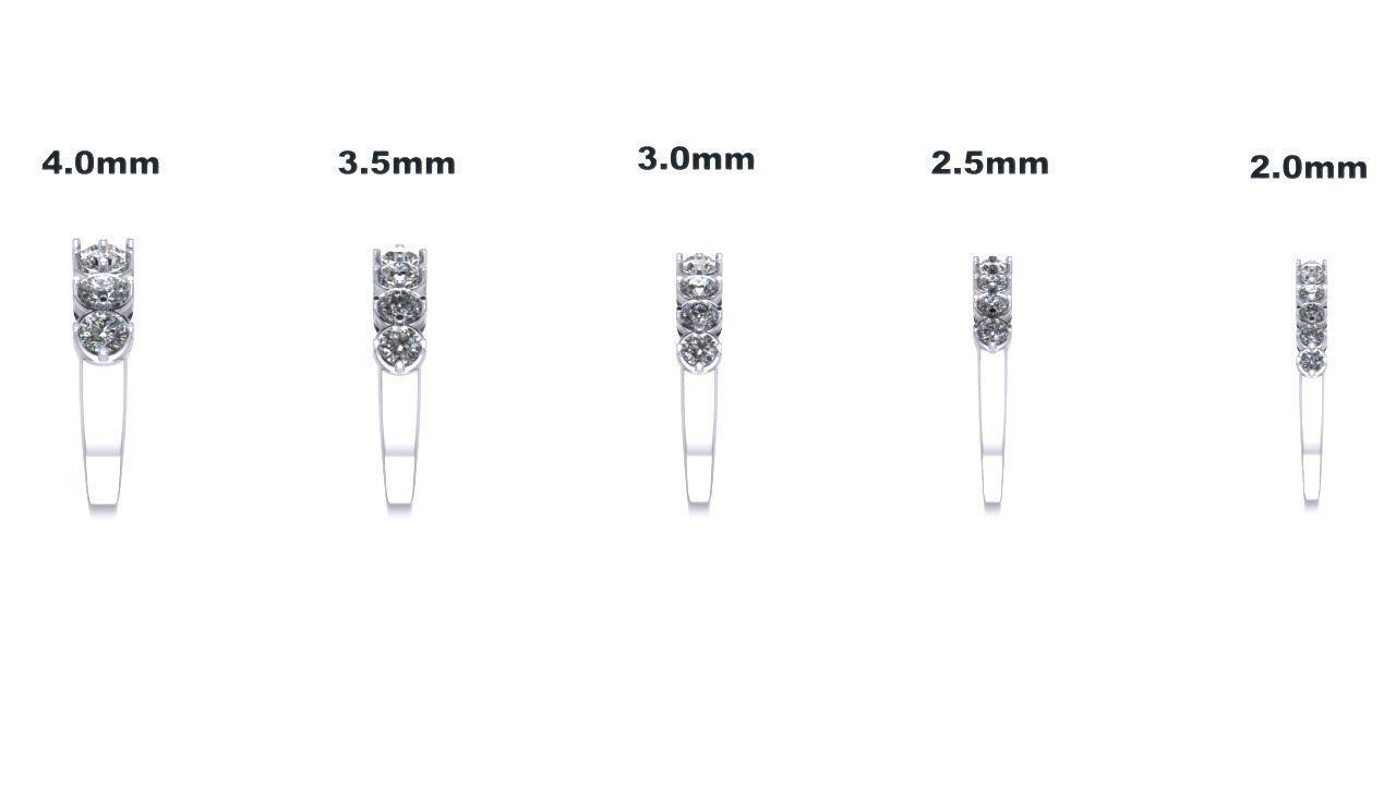 Simple Half - Eternity Band 3D print model_8