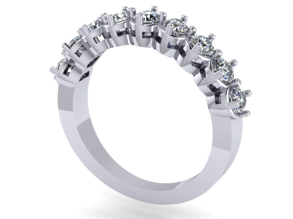 Simple Half - Eternity Band 3D print model_1