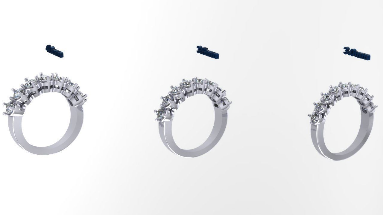 Simple Half - Eternity Band 3D print model_9