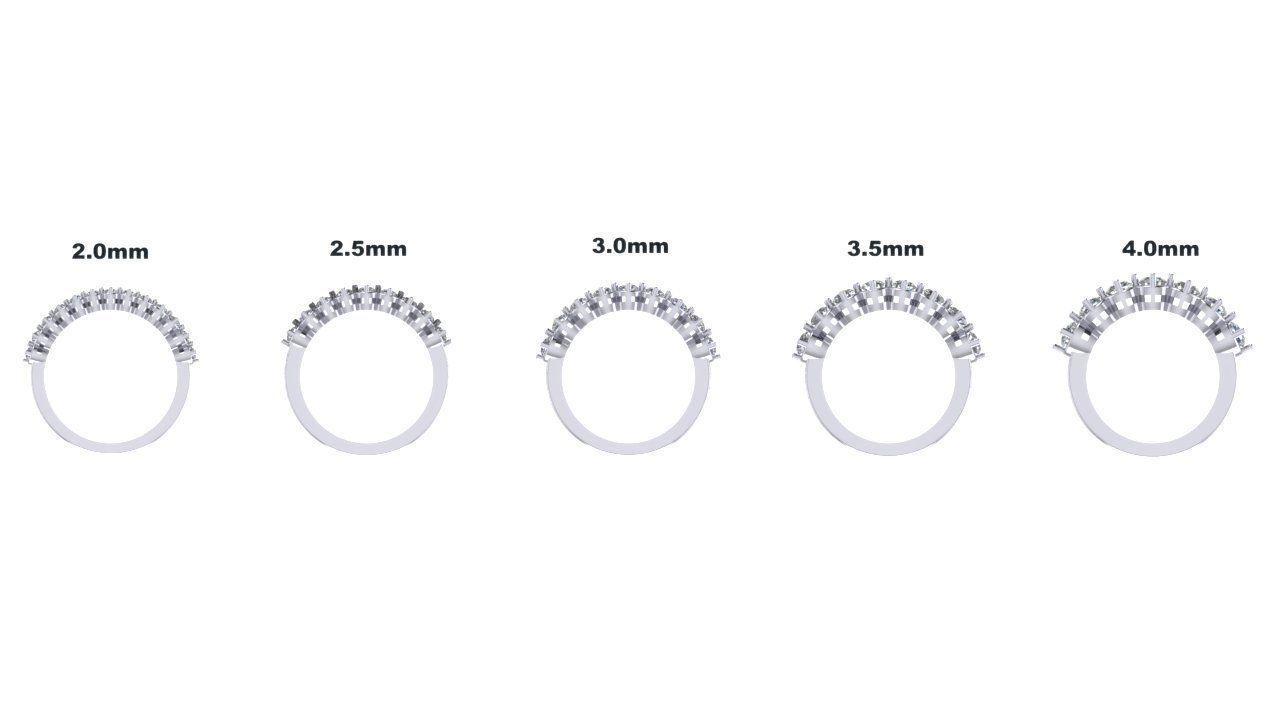 Simple Half - Eternity Band 3D print model_7