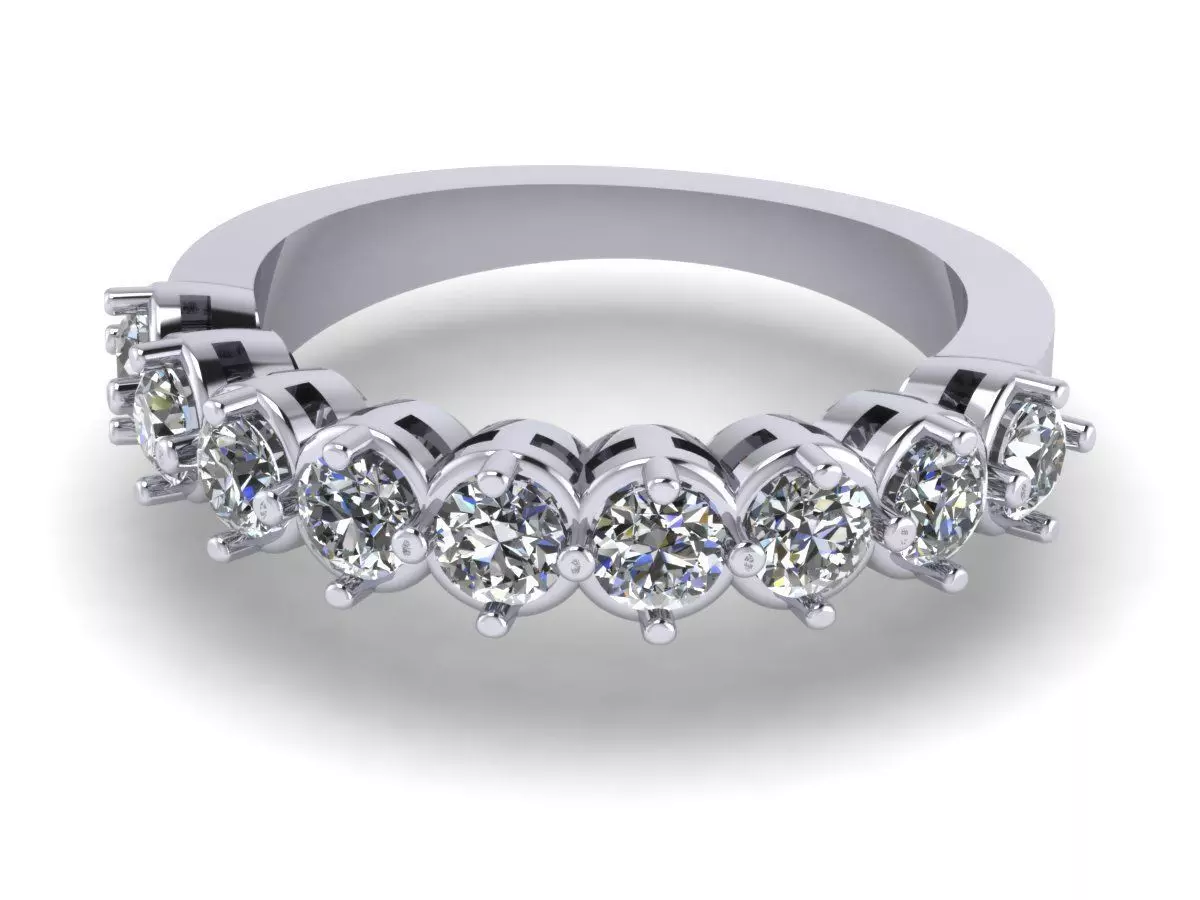 Simple Half - Eternity Band 3D print model_0