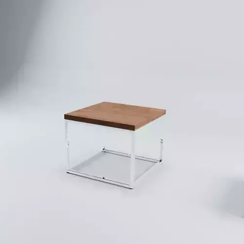Furniture side table with wooden top and metal frame