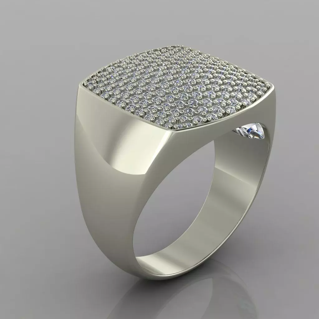 Big Ring With many diamonds 28 3D print model_0