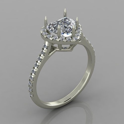Jewelry Ring With Heart Stones 27 3D print model