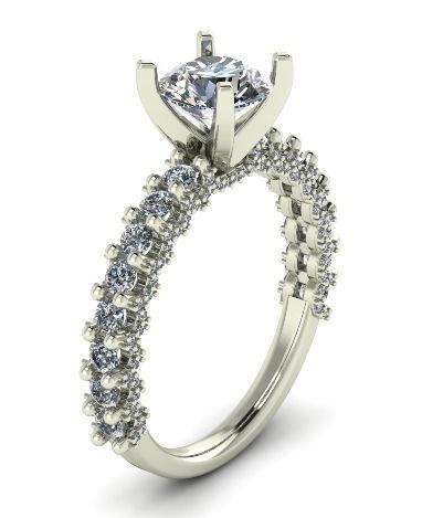 Solitaire Ring For Women 3d print model 26 3D print model_4