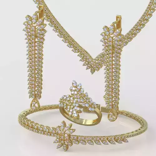 Ring Bracelet Earring and Pendant Set 3D printable model 0072