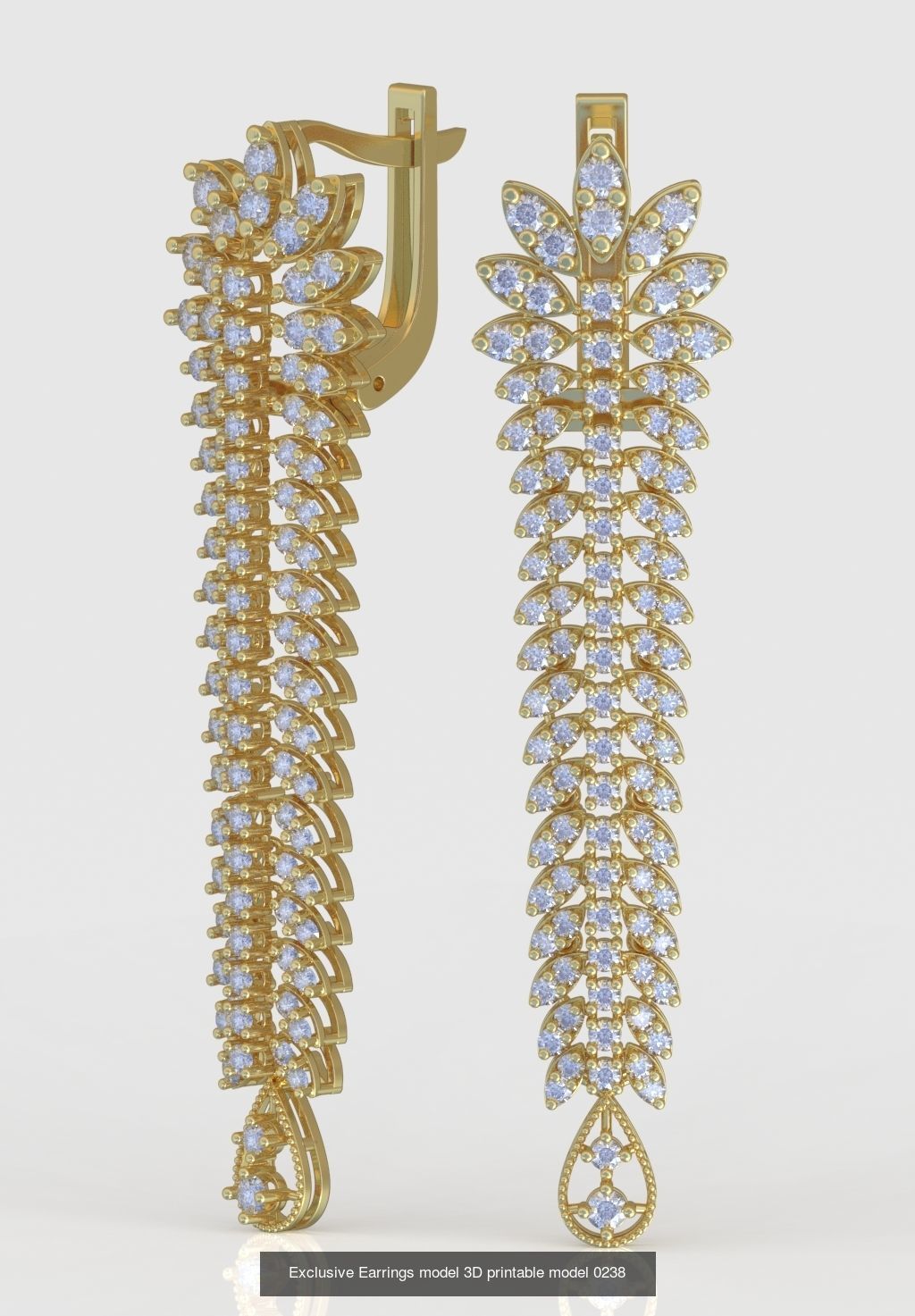 Ring Bracelet Earring and Pendant Set 3D printable model 0072 3D Model Collection_7