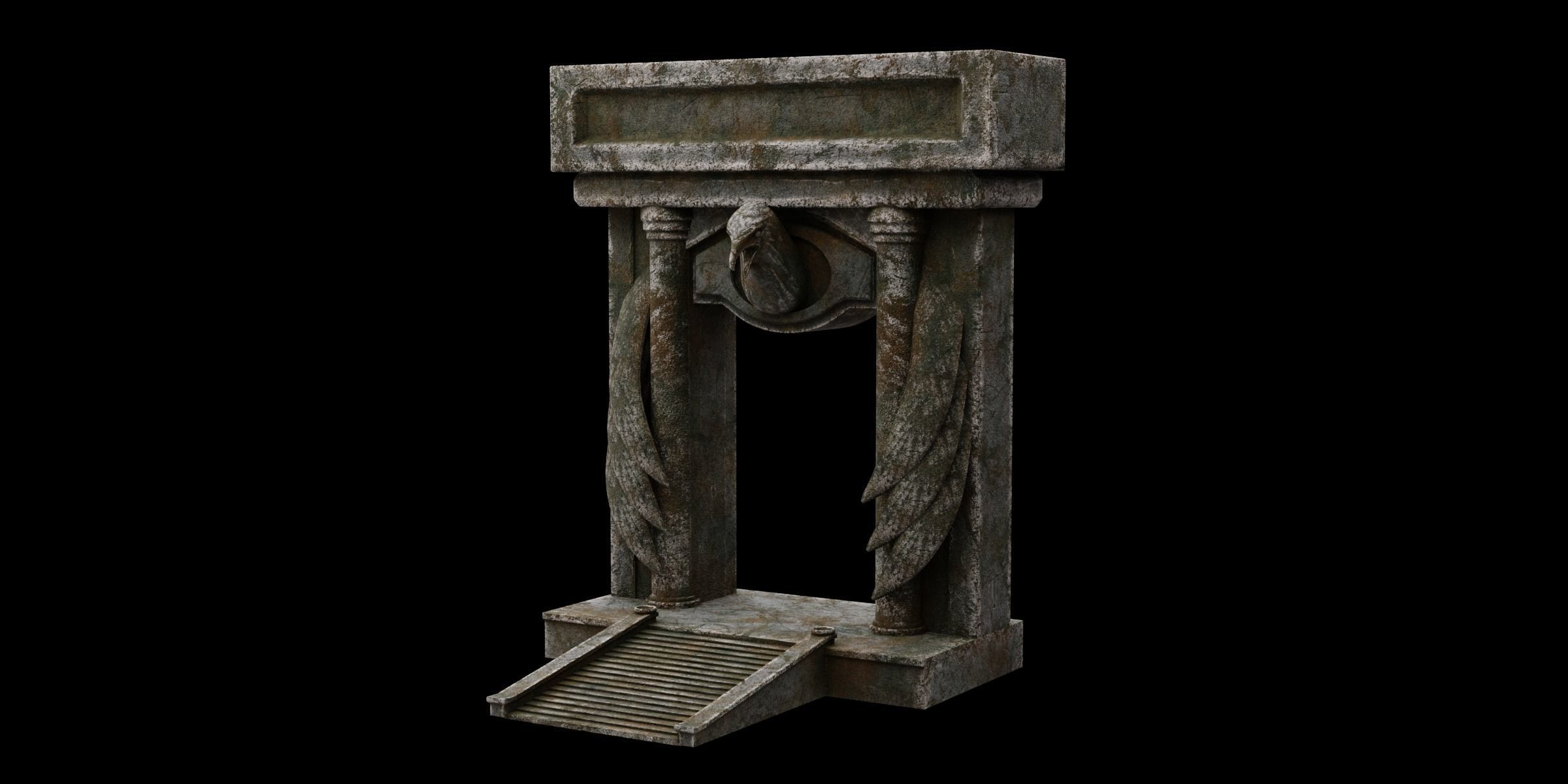 Game ready ancient gate Low-poly 3D model_2
