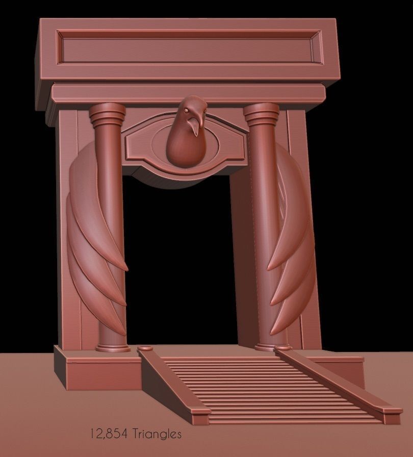 Game ready ancient gate Low-poly 3D model_10
