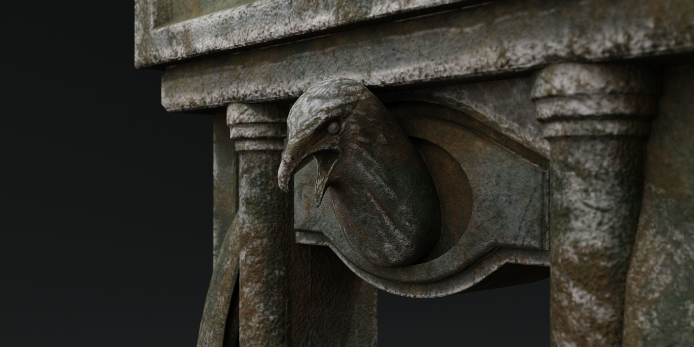 Game ready ancient gate Low-poly 3D model_7