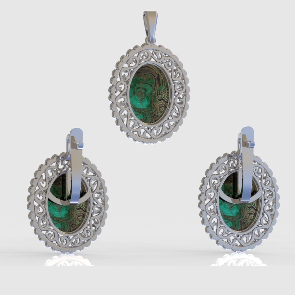 Ring and Pendant Set 3D printable model 0073 3D Model Collection_8