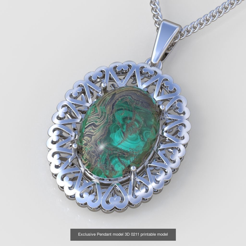 Ring and Pendant Set 3D printable model 0073 3D Model Collection_5