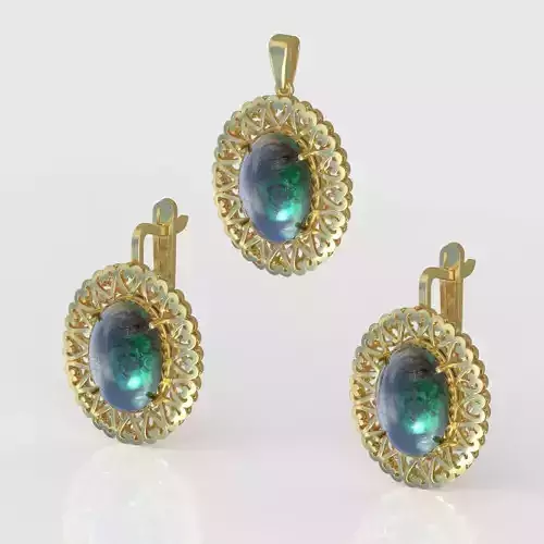 Ring and Pendant Set 3D printable model 0073 3D Model Collection Ring and Pendant Set 3D printable model 0073 3D Model Collection