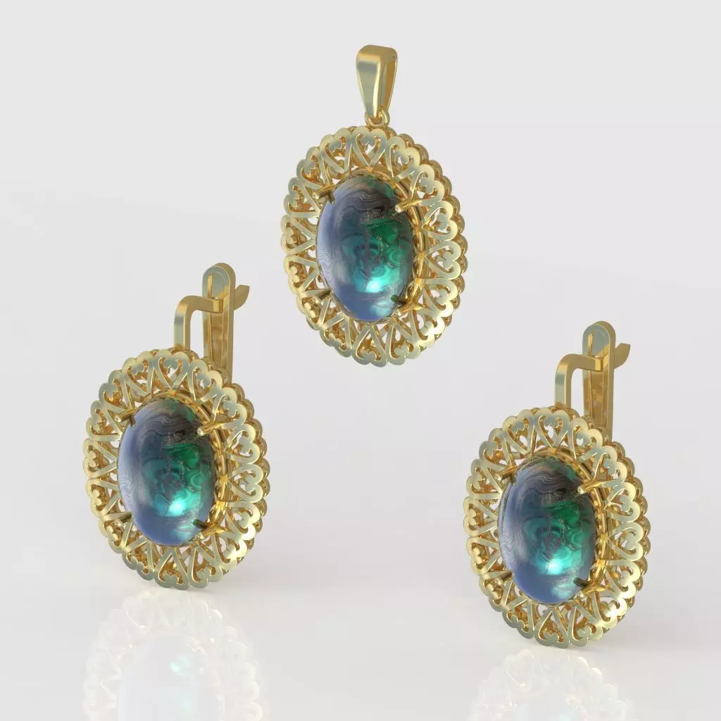 Ring and Pendant Set 3D printable model 0073 3D Model Collection_0