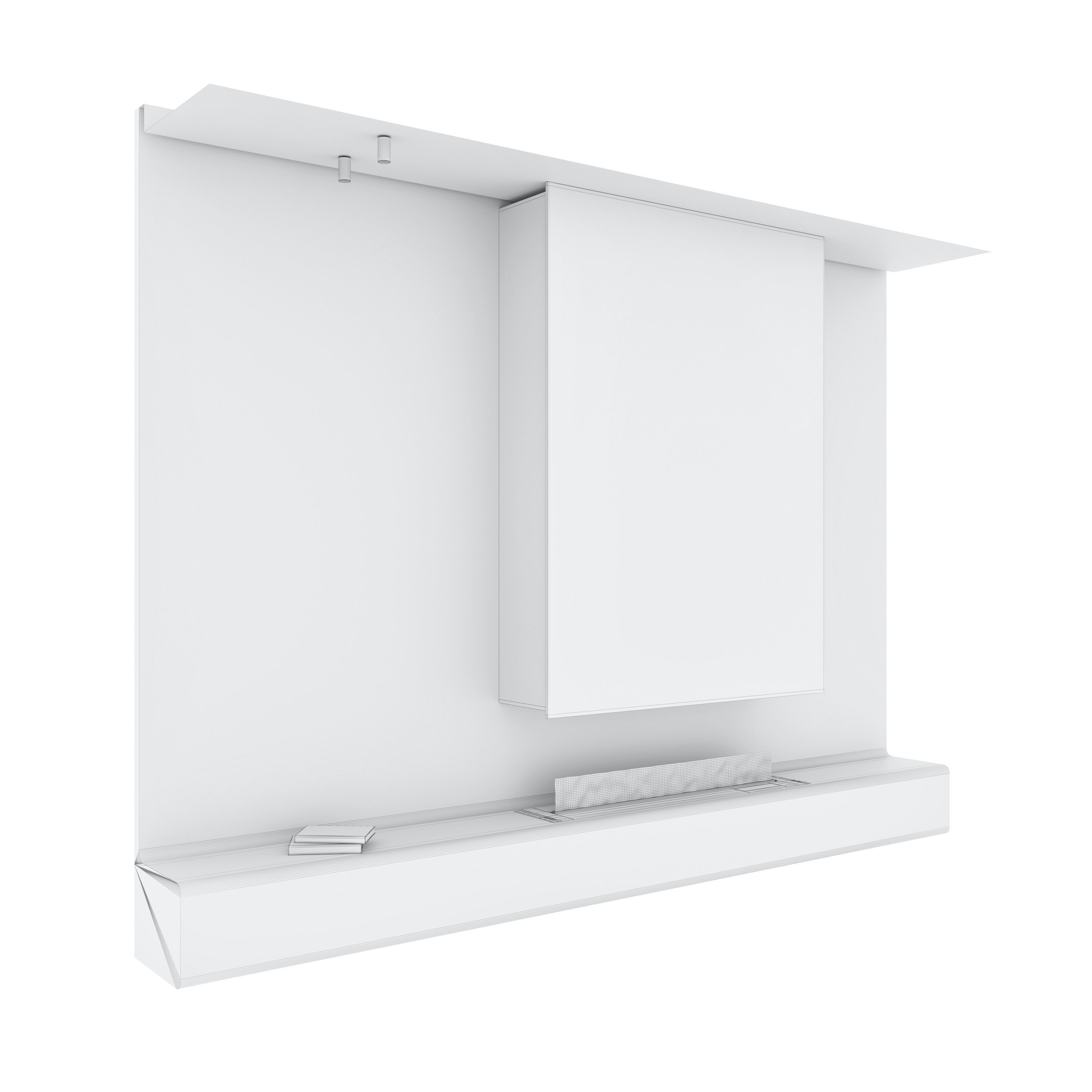 Decorative wall with fireplace set 23 3D model_6