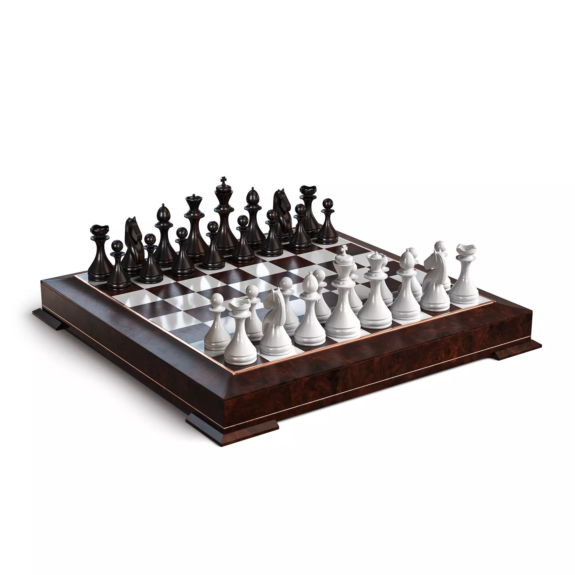 Chess Set with pieces 3D model_0