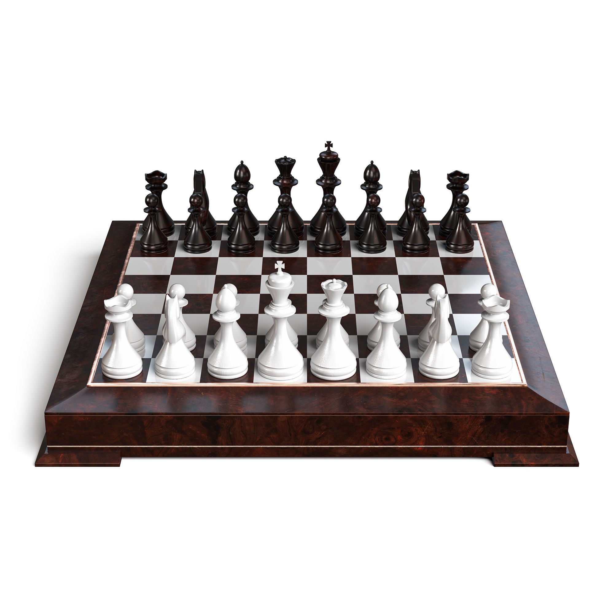 Chess Set with pieces 3D model_1