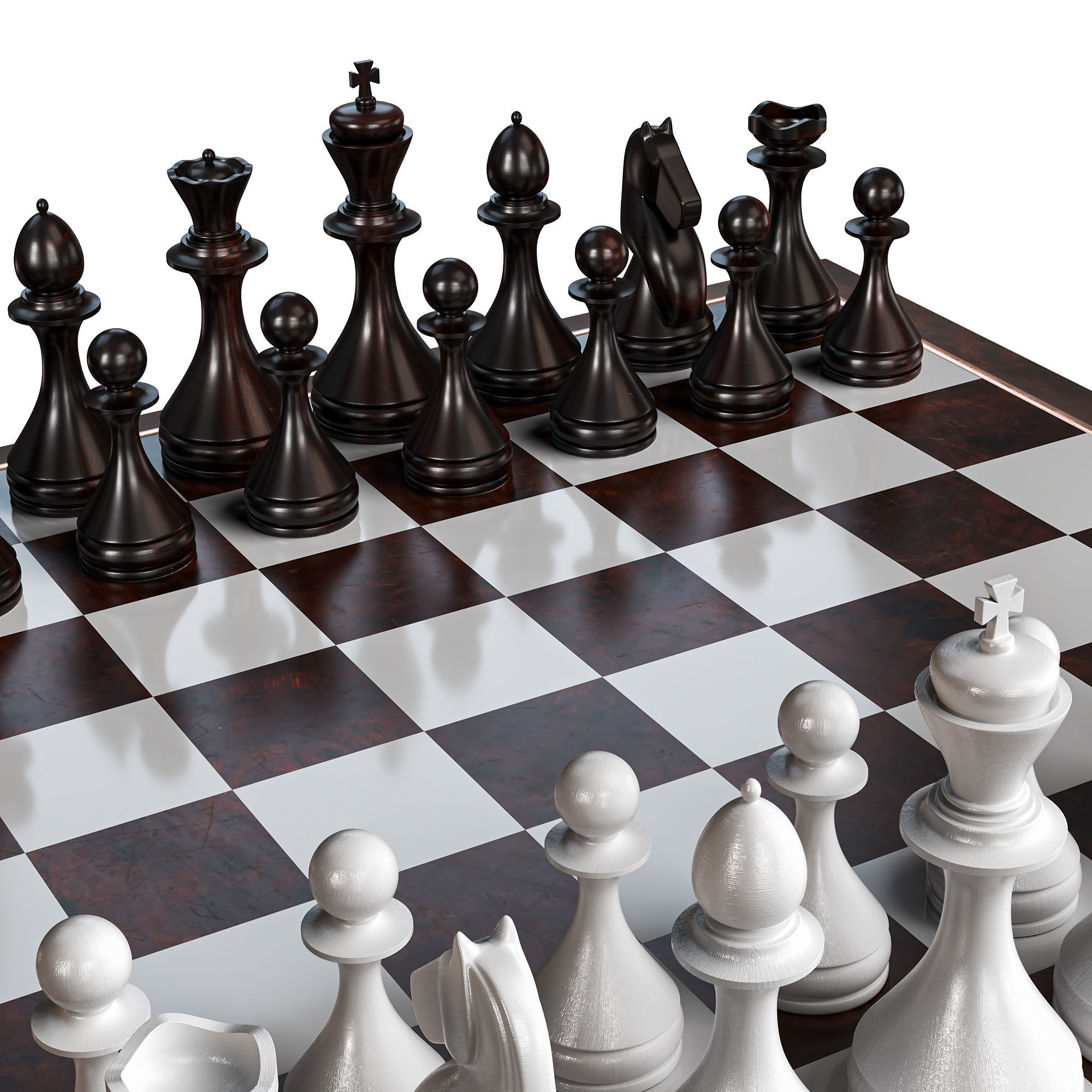 Chess Set with pieces 3D model_2