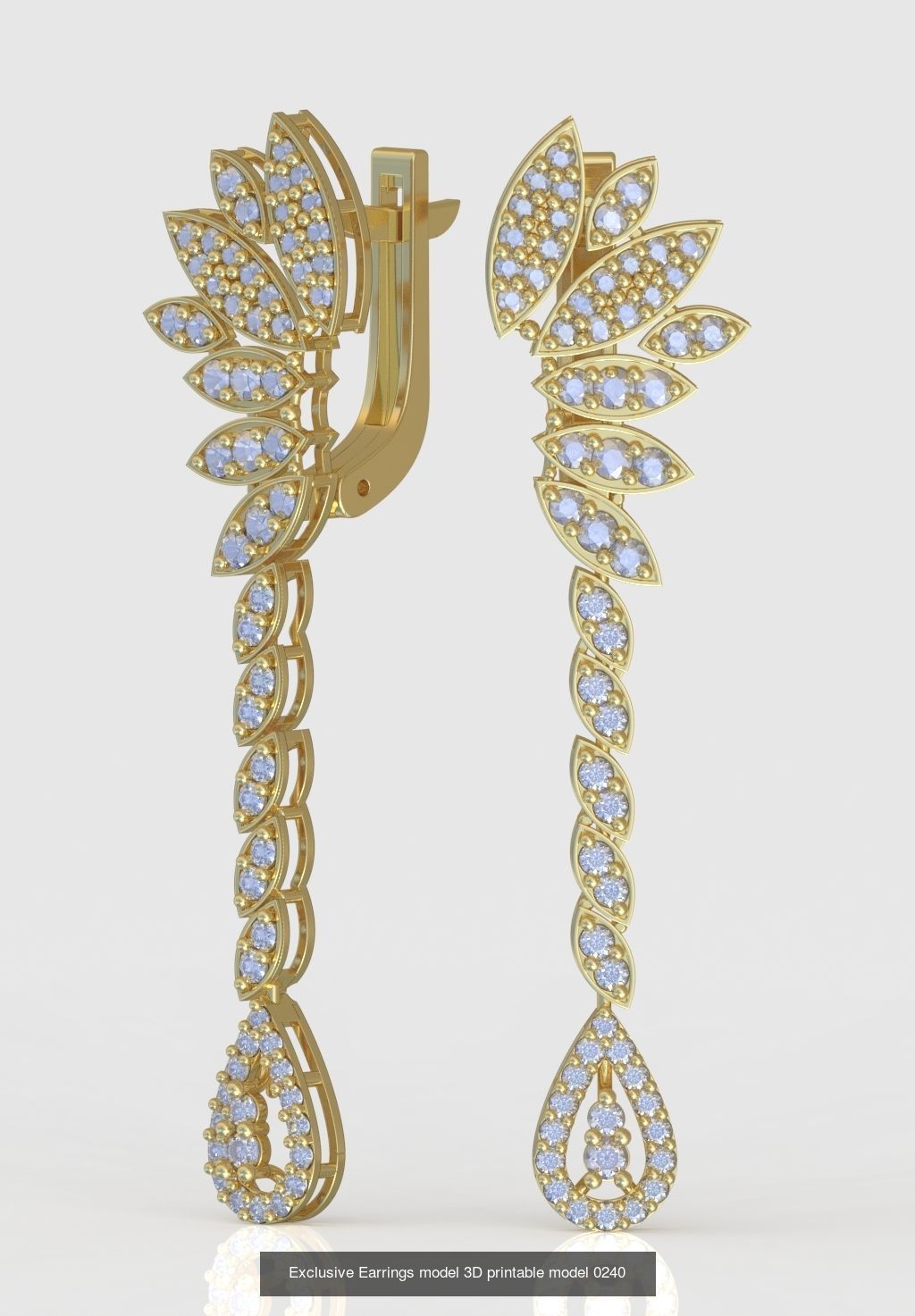 Ring Bracelet Earring and Pendant Set 3D printable model 0074 3D Model Collection_8