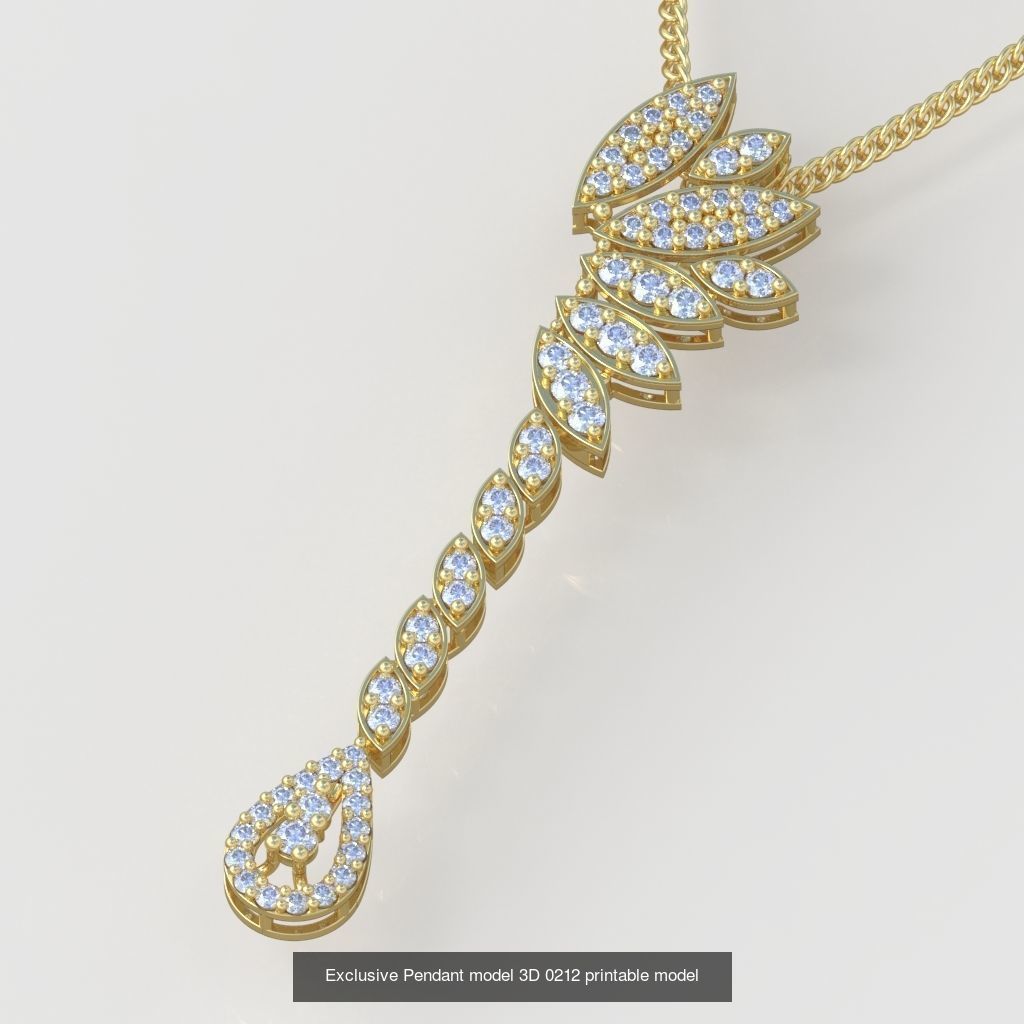 Ring Bracelet Earring and Pendant Set 3D printable model 0074 3D Model Collection_7