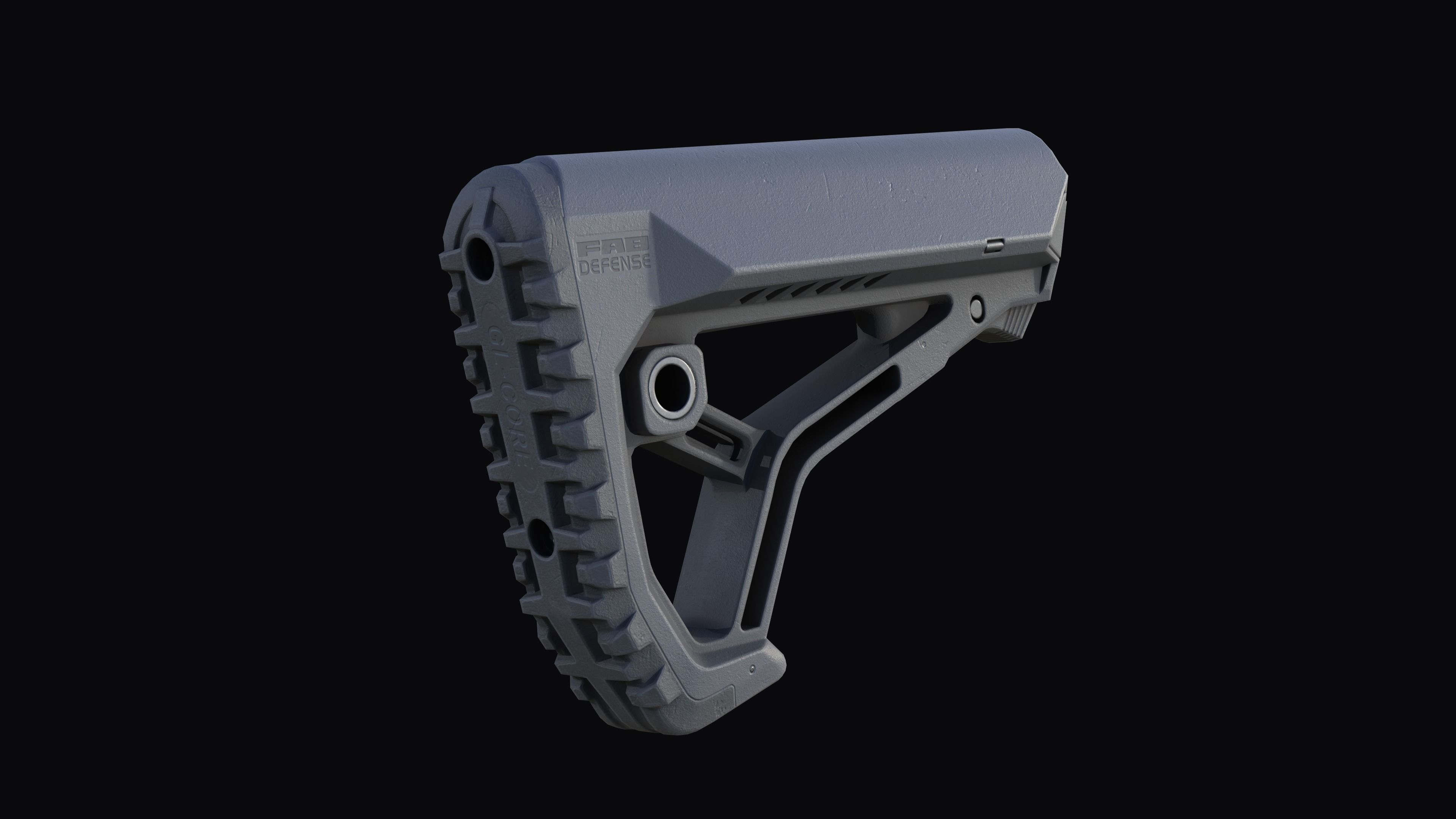 FAB Defense GL-CORE buttstock M4 AR Low-poly 3D model_7