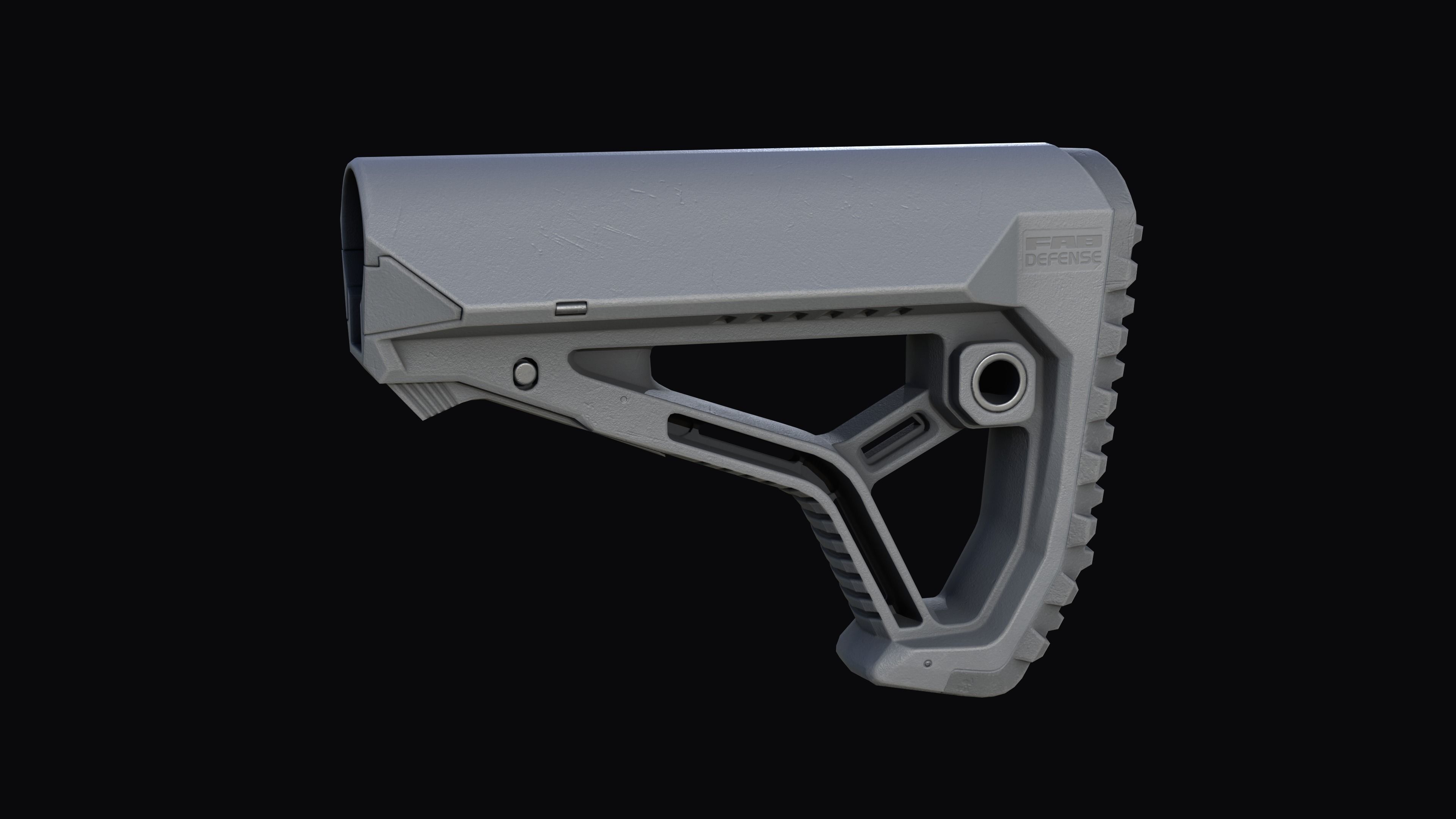 FAB Defense GL-CORE buttstock M4 AR Low-poly 3D model_5