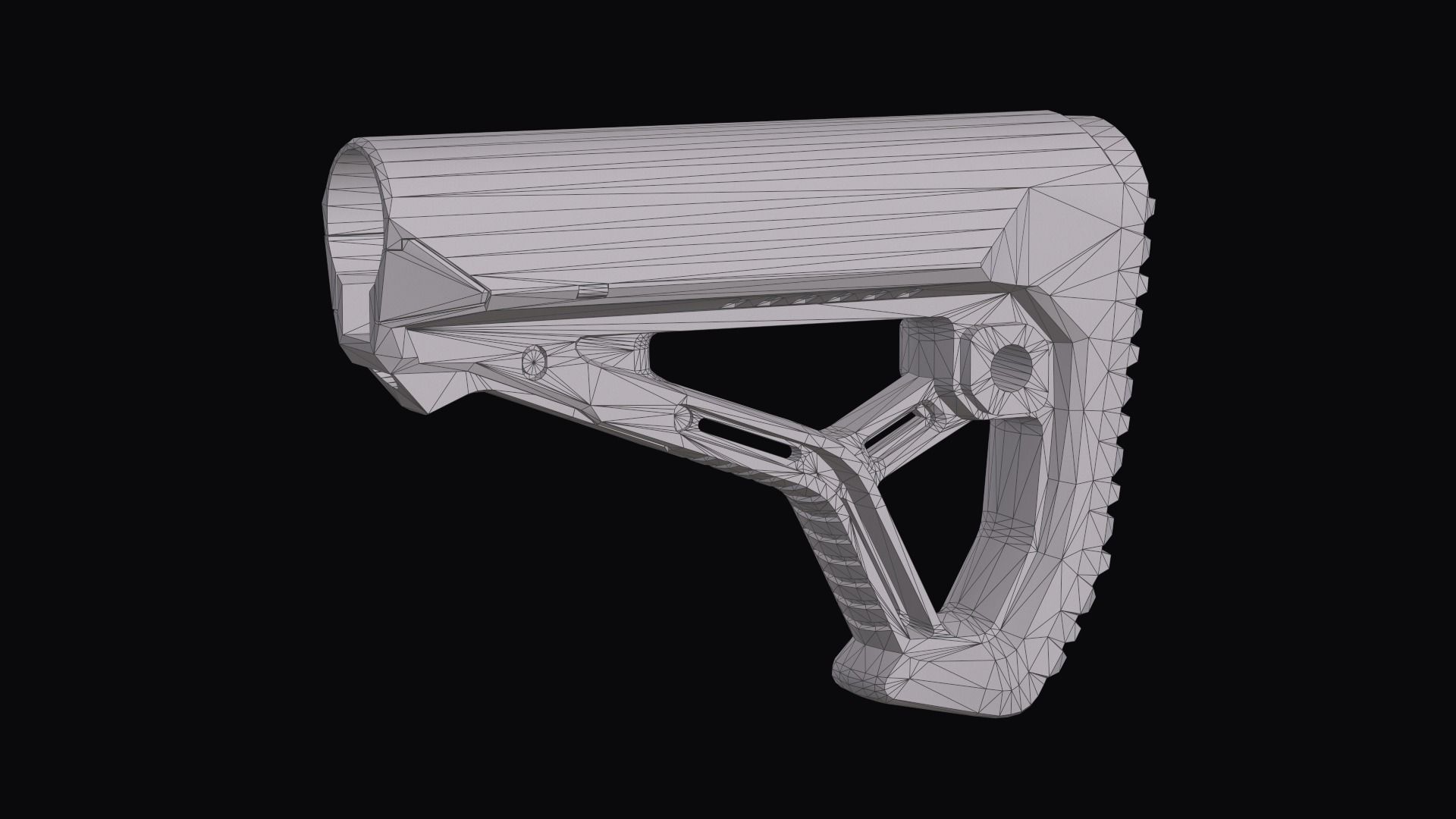 FAB Defense GL-CORE buttstock M4 AR Low-poly 3D model_14