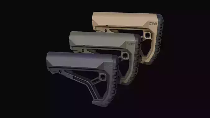FAB Defense GL-CORE buttstock M4 AR Low-poly 3D model