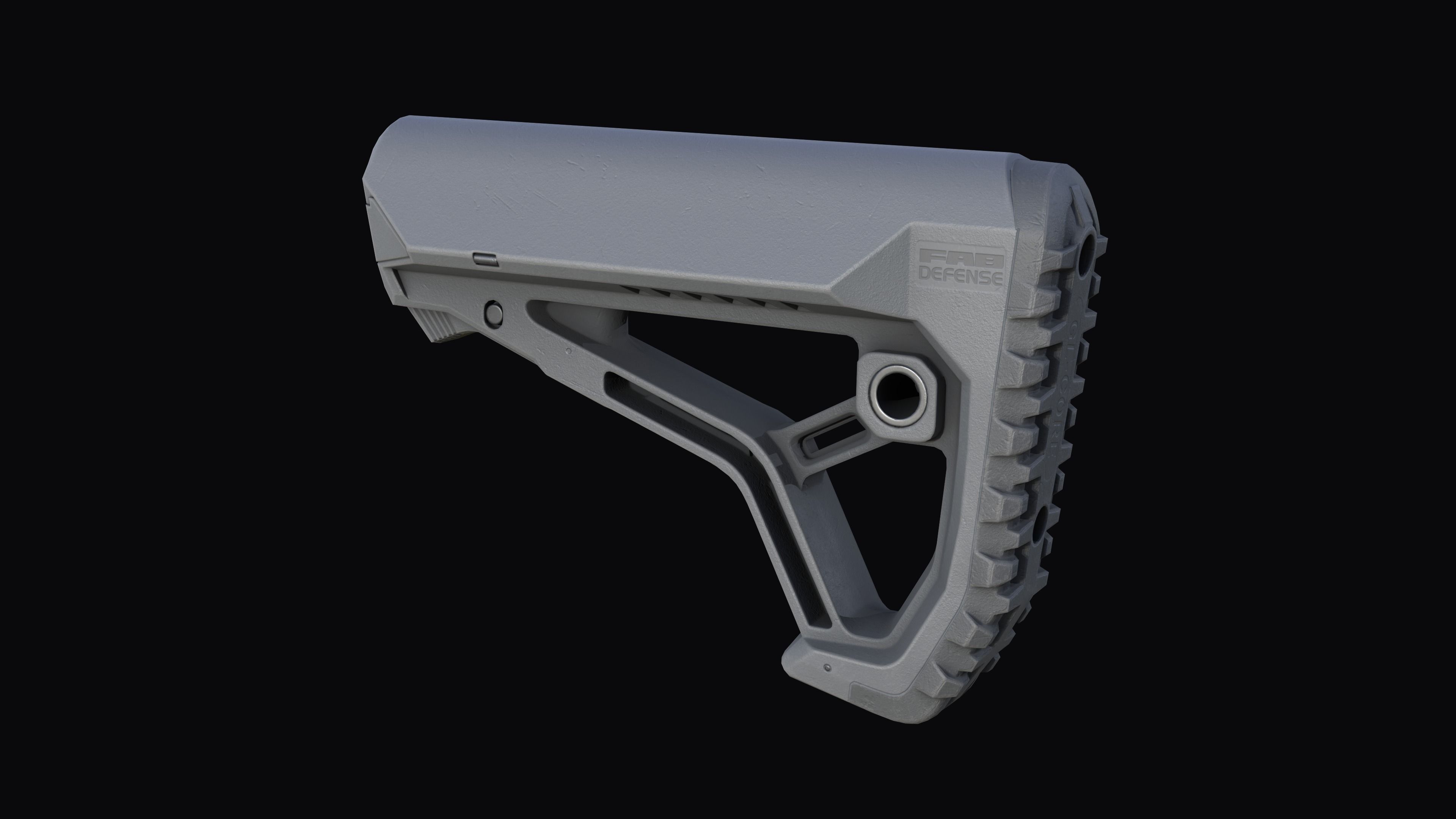 FAB Defense GL-CORE buttstock M4 AR Low-poly 3D model_6