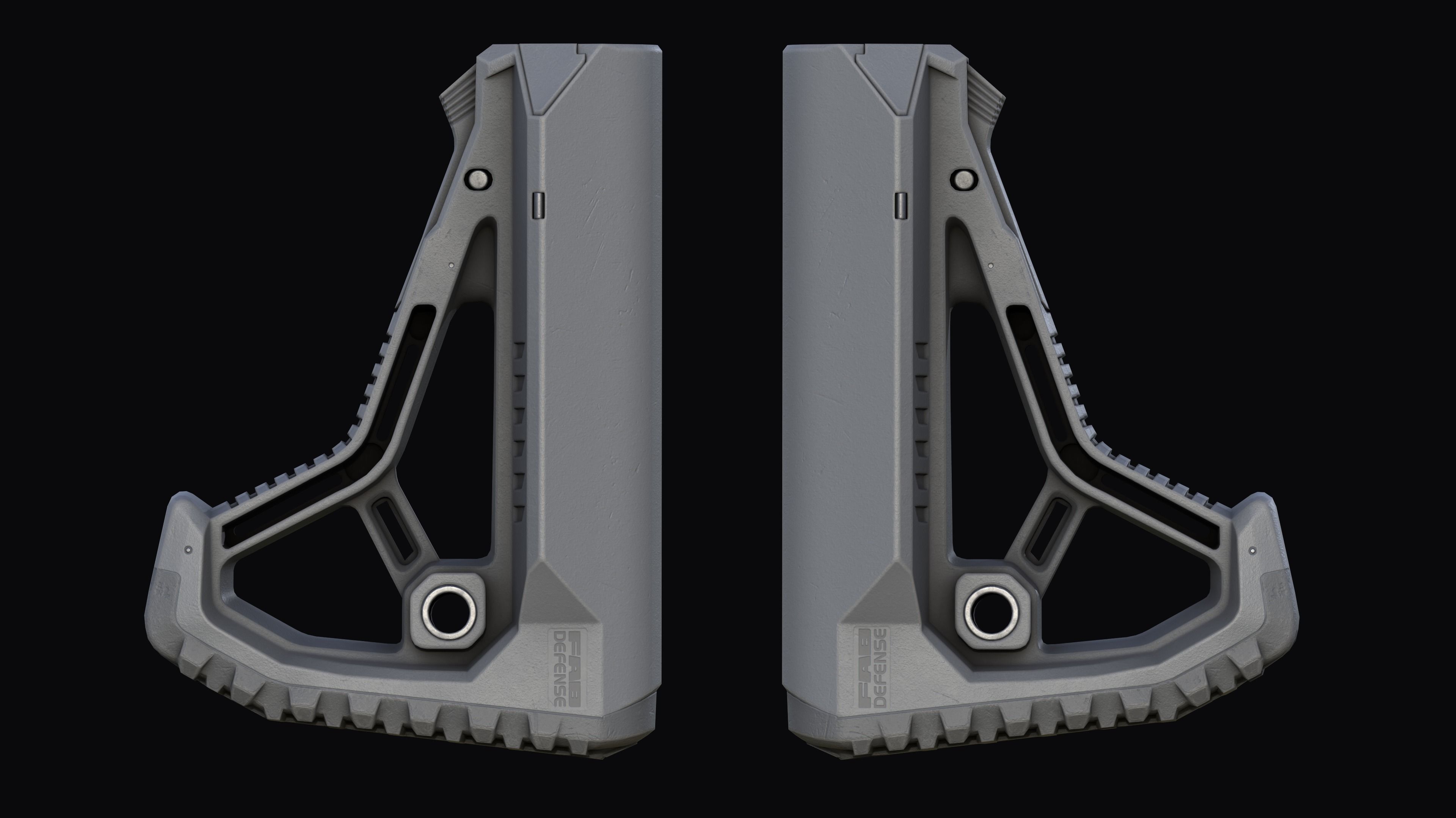 FAB Defense GL-CORE buttstock M4 AR Low-poly 3D model_11