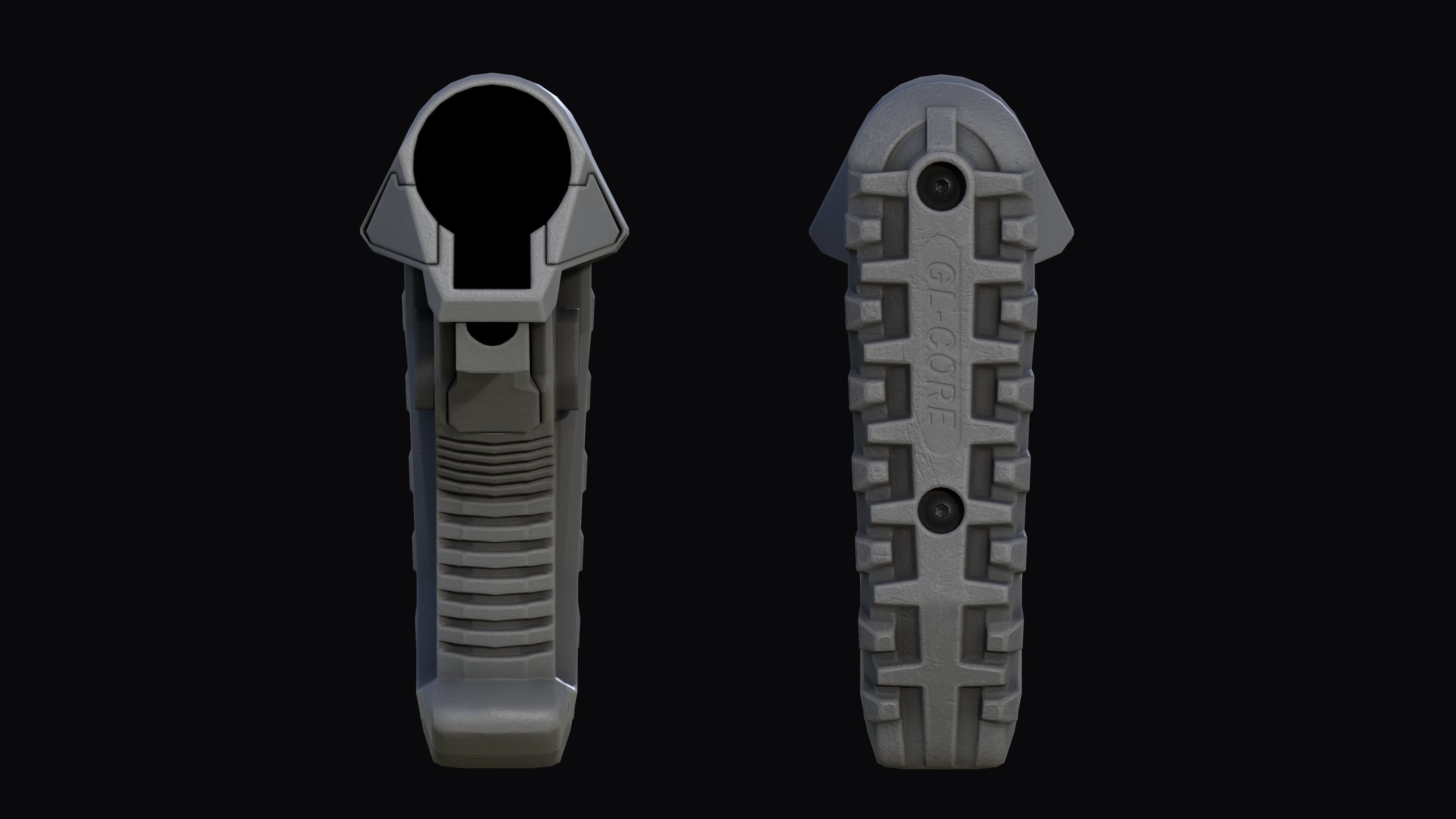 FAB Defense GL-CORE buttstock M4 AR Low-poly 3D model_13