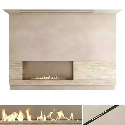 Decorative wall with fireplace set 25