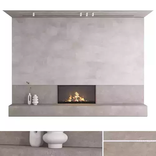 Decorative wall with fireplace set 27