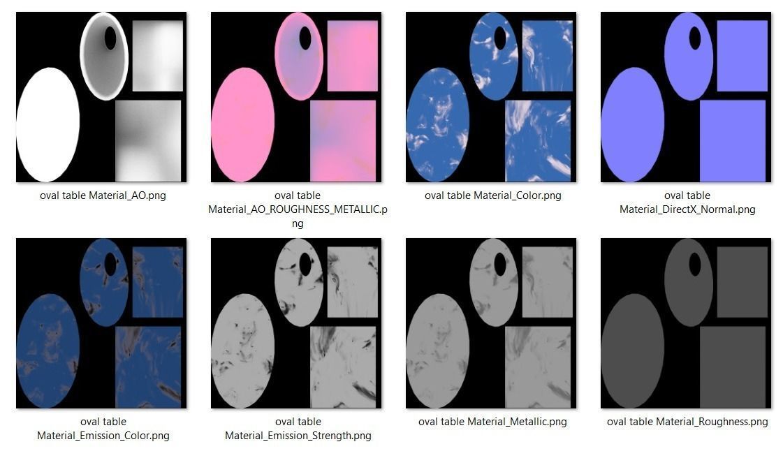 oval table Low-poly 3D model_6