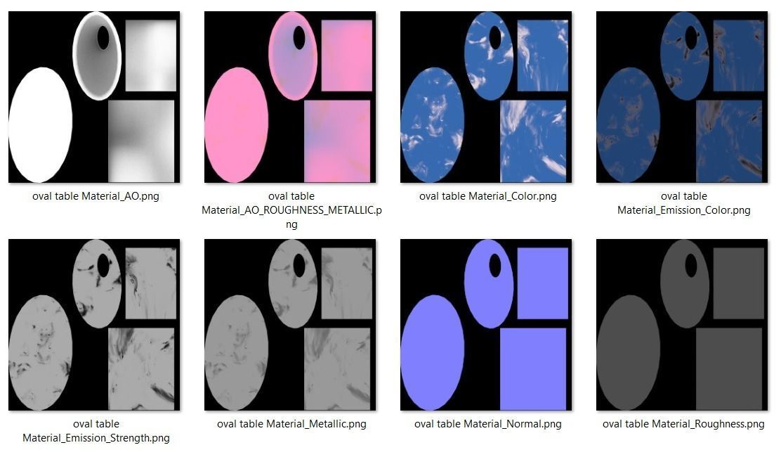 oval table Low-poly 3D model_5