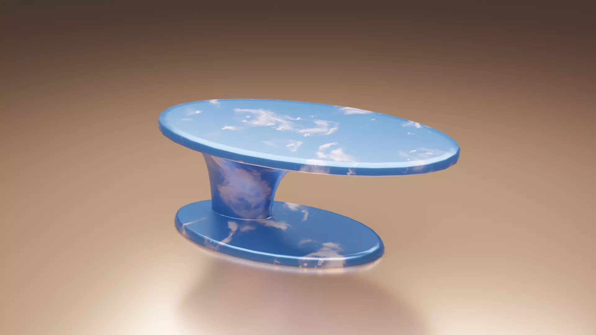 oval table Low-poly 3D model_0
