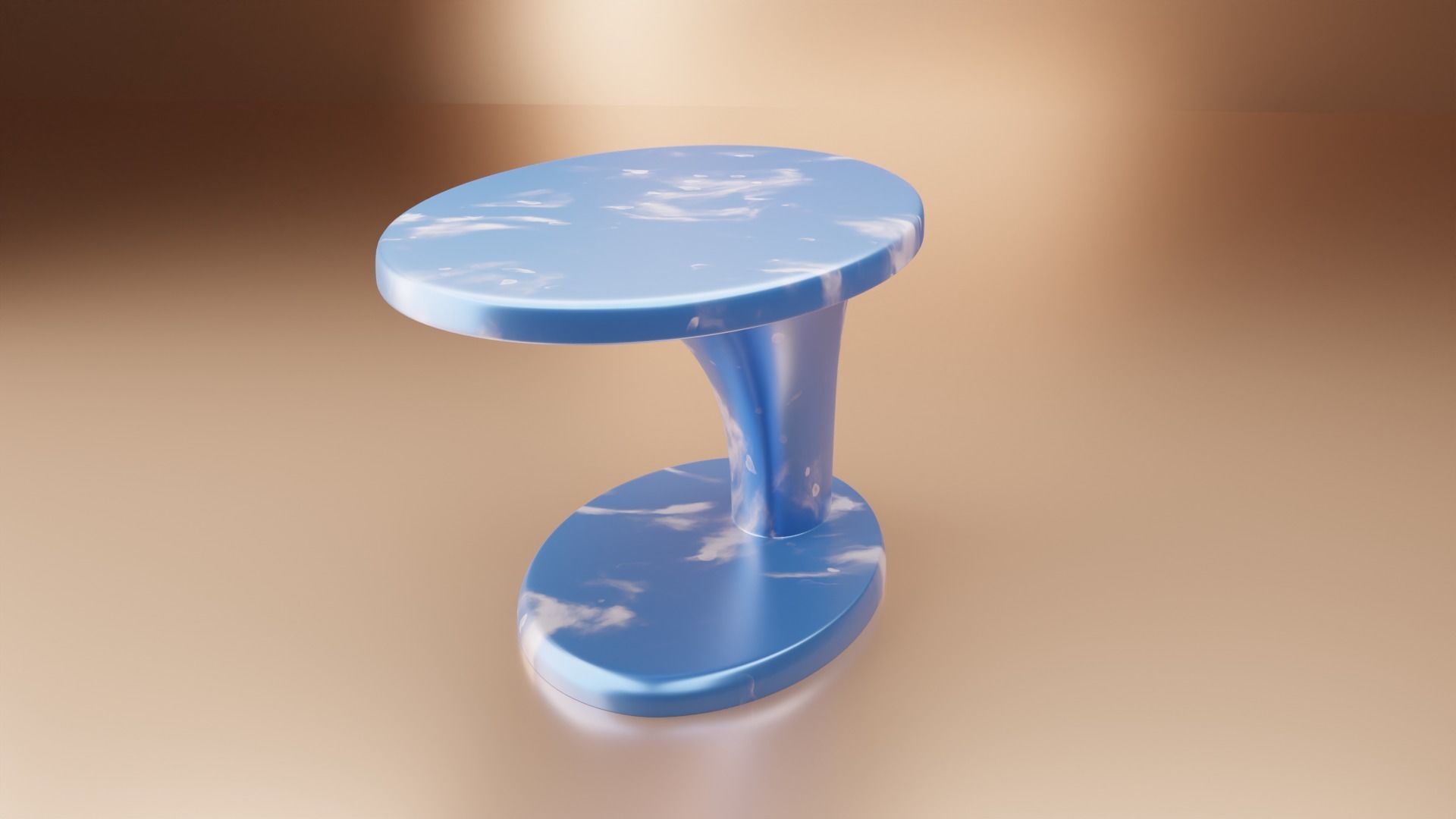 oval table Low-poly 3D model_3