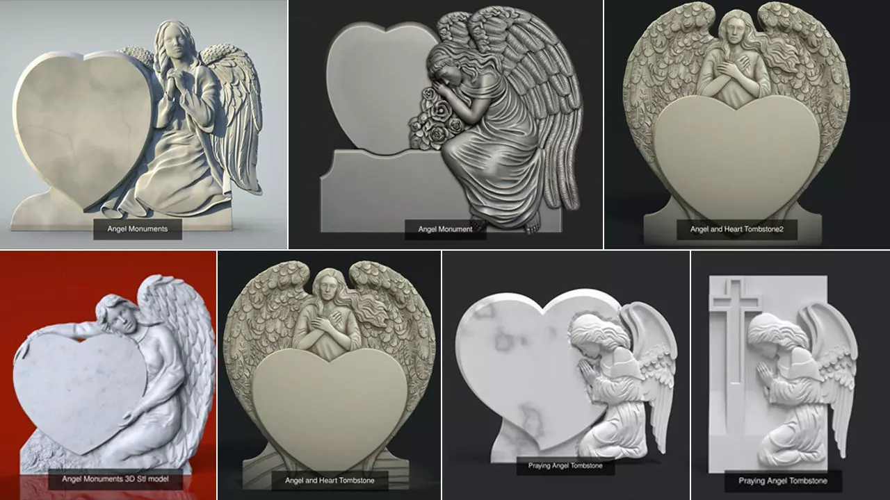 Angel Monuments 3D Model Collection_0