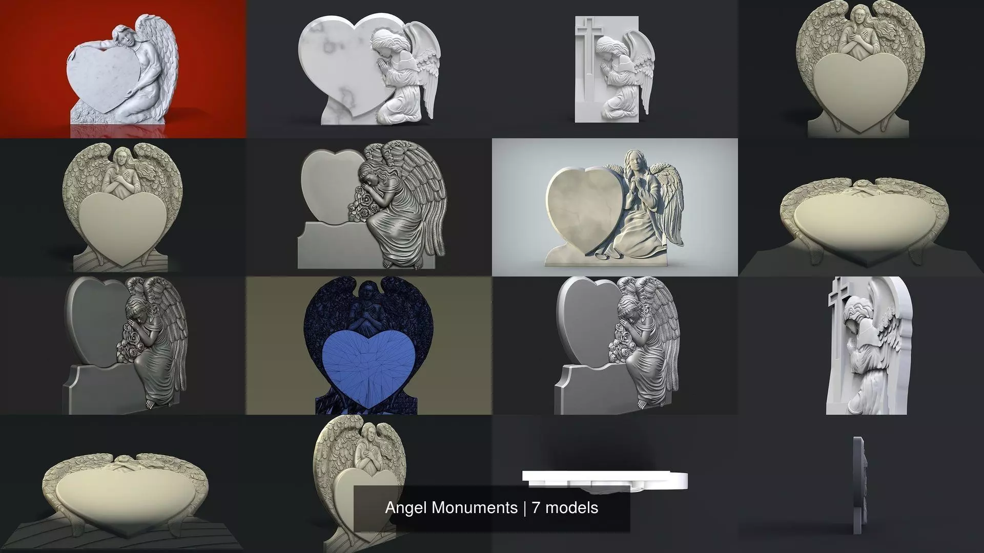 Angel Monuments 3D Model Collection_1