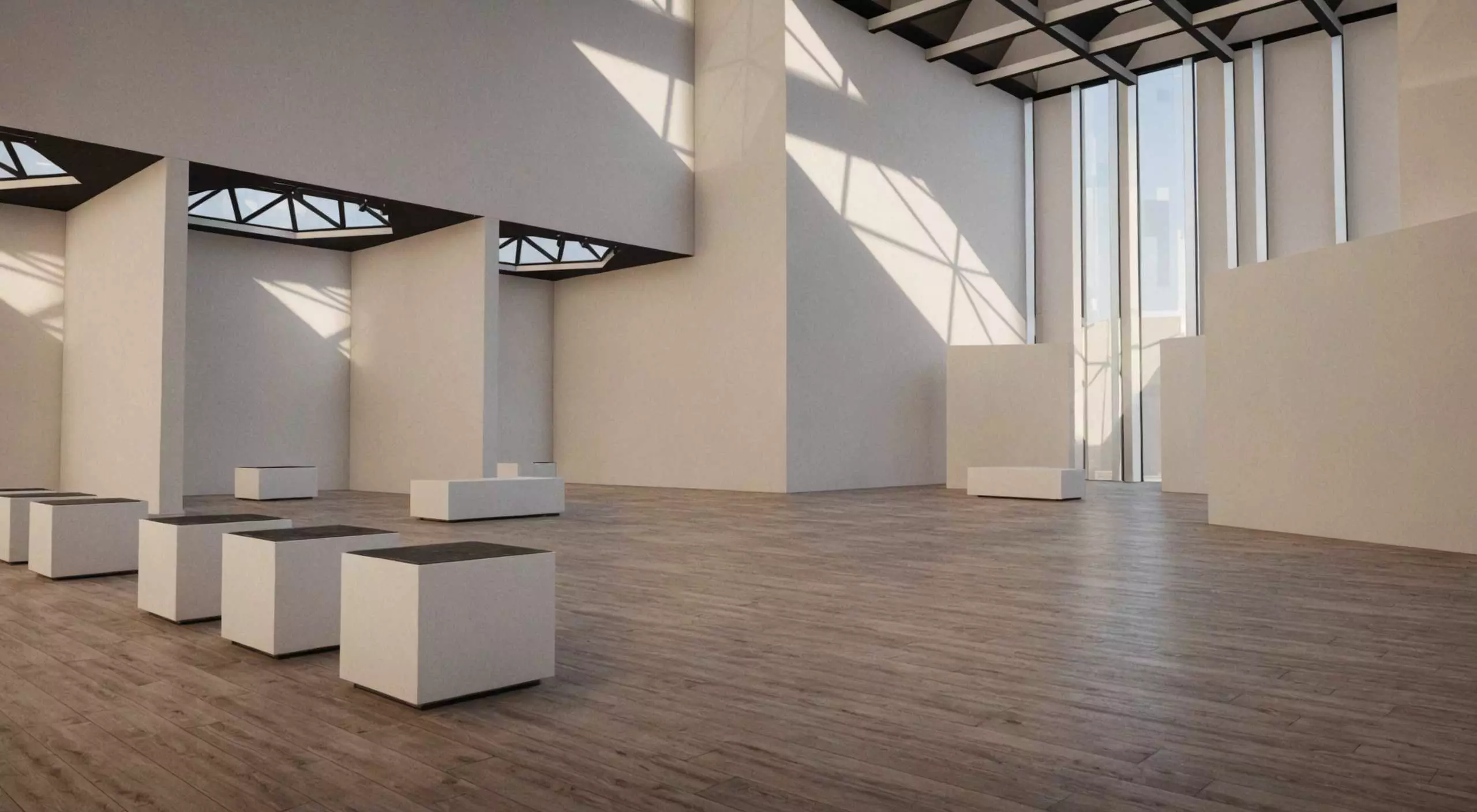 VR Gallery Minimal Showroom for pruducts vol 4 Low-poly 3D model_0